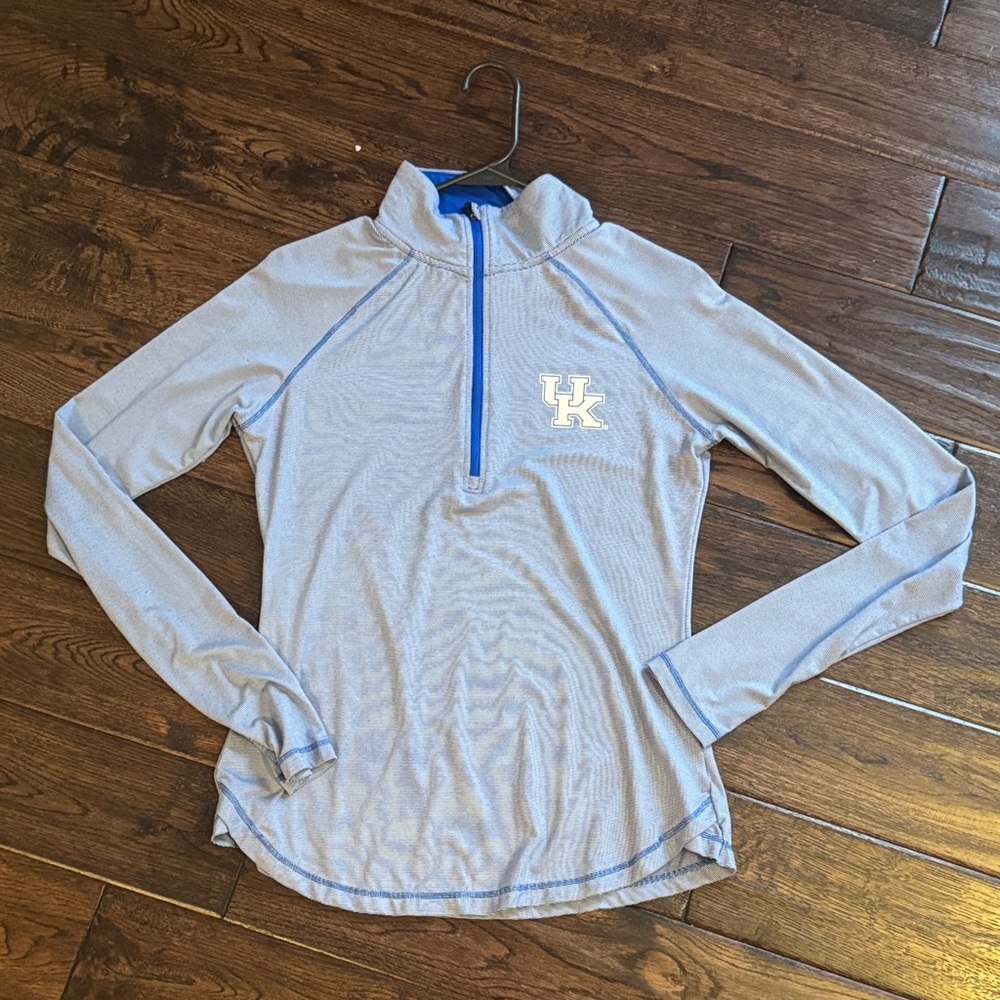 Gray Quarter-Zip Pullover with UK Logo